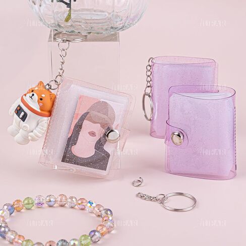 AUEAR, 6 Pack 2 Inch Mini Small Photo Album with Keychain Clear Pocket Photo Album Keychain for Picture Valentine Gift in Saudi Arabia