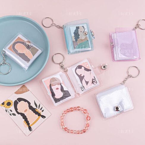 AUEAR, 6 Pack 2 Inch Mini Small Photo Album with Keychain Clear Pocket Photo Album Keychain for Picture Valentine Gift in Saudi Arabia