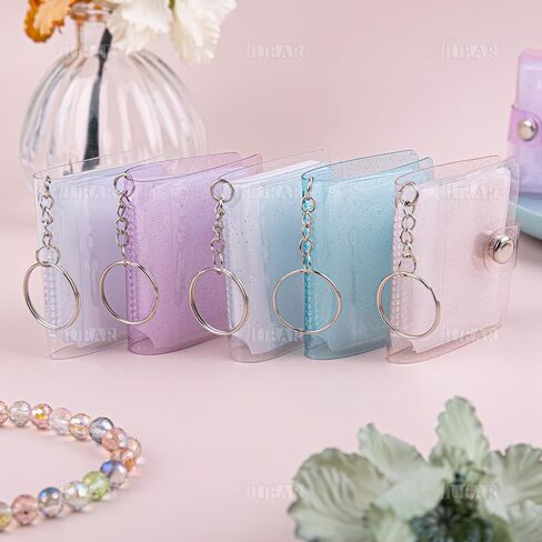 AUEAR, 6 Pack 2 Inch Mini Small Photo Album with Keychain Clear Pocket Photo Album Keychain for Picture Valentine Gift in Saudi Arabia