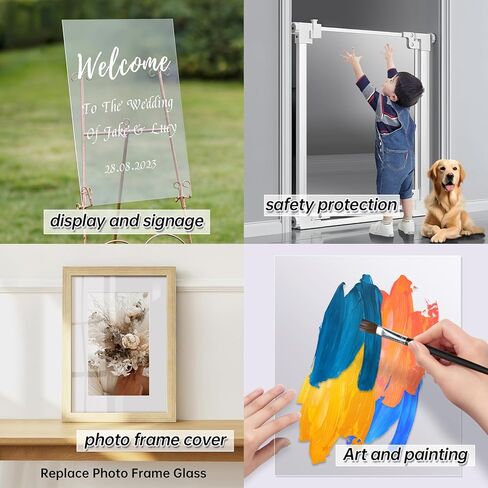 PET Sheet/Plexiglass Panels(18x24", 2Pack, 0.03" Thick); Use for Sneeze Guard, Crafting Projects, Poster Frames, Cricut Cutting, Shelf Liner, Table Mat and More; Easy to Cut, Safe for Adults&Children in Saudi Arabia