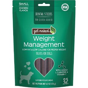 Get Naked Grain Free 1 Pouch 6.2 Oz Weight Management Dental Chew Sticks, Small