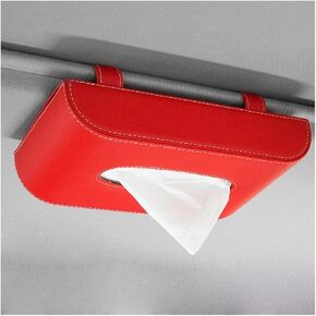 Car Tissue Holder, Leather Sun Visor Napkin Dispenser, Rectangular Paper Carton Mask Holder with Tissue Refill, Universal Car Accessories for Hanging Paper Towel Clip (Black) in Kuwait