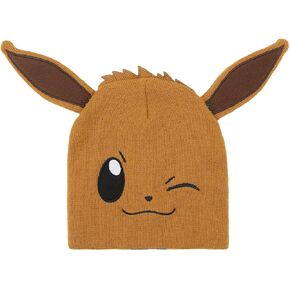 Pokémon Eevee Big Face Brown Cuffless Beanie