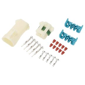 5 Pin Auto Wiring Harness Connector Plug No.12146045 1.5mm Series Male Female Wire Terminal for Chevrolet for Buick Plastic Tin-Plated Copper White Blue 1 Set