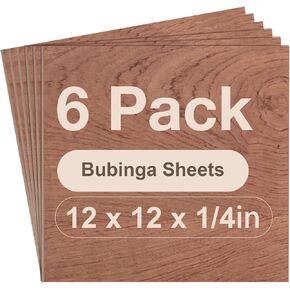 6 Pack Walnut Plywood, 12 x 12 x 1/8 Inch Unfinished Balsa Wood for Laser Cutting and Engraving, Thin Wood Sheets for Wood Burning and DIY Project, ZXW-WB100