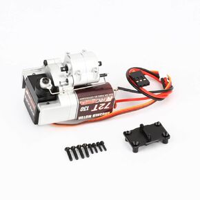 RCAWD Alum SCX24 Two 2 Speed Transmission 72T 130 Motor Set for Axial 1/24 SCX24 AX24 Series Upgrades Part Silver