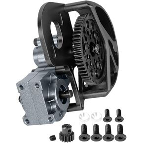جزء ترقيات علبة تروس ناقل الحركة من الألومنيوم لـ 1/10 Axia1 SCX10، SCX10 II 90046,90047، Wraith، AX10 RC الزاحف شاحنة، صندوق تروس ناقل الحركة المركزي يقفز، برتقالي مع التيتانيوم