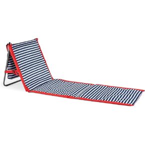 PICNIC TIME Beachcomber Portable Beach Mat - Soft Beach Lounger - Backpack Beach Chair & Tote, (Blue Pinstripe) in Kuwait