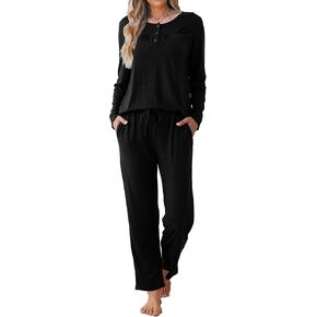 difficort Womens Pajama Sets 2 Piece Long Sleeve Soft Pjs Ladies Lounge Sleepwear with Pockets