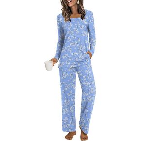 HOTGIFT Pajama Sets for Women 2 piece, Long-Sleeved Pants Pjs Sets for ladies Winter, Soft Sleepwear Womens Pajama Sets