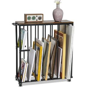 ikkle Large Art Storage Rack, Drying Painting Canvas Rack with Wheels, Art Storage Display Stands for Canvas, Frame, Drawing Board, Metal Crafts Print Rack for Art Display & Galleries