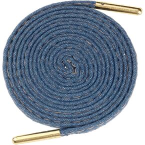 Cotton Blend Denim Flat Shoelace, 0.31'' Width Shoe Laces with Metal Tips for Sneakers