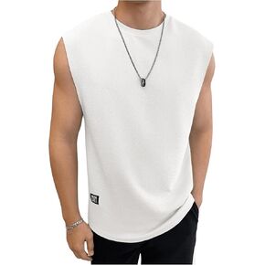 Verdusa Men's Sleeveless Round Neck Summer Tank Tops Casual Undershirts