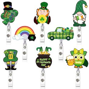 janyun 8 حزمة الخريف الشكر شارة بكرات قابل للسحب، حامل شارة هوية ممرضة مع التمساح مقطع دوار، اليقطين ورقة القيقب تركيا عطلة شارة حامل للممرضات بريق مقطع معدني الزخرفية in Kuwait