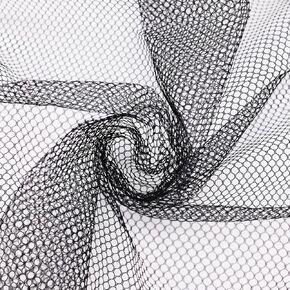 29.5 x 59 Inch Black Mesh Fabric Slightly Stretchy for Sewing Projects, Shopping Bag, Backpack Pocket and Straps and Netting Clothes