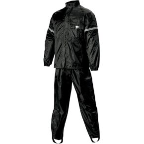 Nelson Rigg Weatherpro Rain Suit; 100% Waterproof, Pants and Jacket Included with Reflective striping (Black, X-Large)