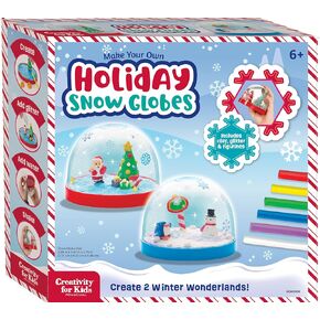 Creativity for Kids Make Your Own Holiday Snow Globes - Christmas Gifts and Crafts for Girls, Create 2 Snow Globes for Kids, Holiday Crafts for Kids Ages 6-8+, Christmas Activities for Kids