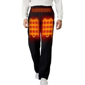ORORO Men's Casual Heated Pants with Battery, Fleece Lined Heated Pants Daily Wear Heating Pants (Charger Not Included)