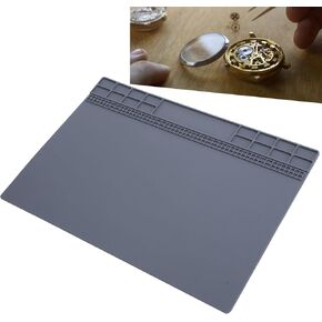 Watch Rubber Mat, Non Slip Watch Repair Table Pad, Watchmaker Maintenance Accessory Gray, Silicone Pad for Watch Repair Watchmaker Cleaning