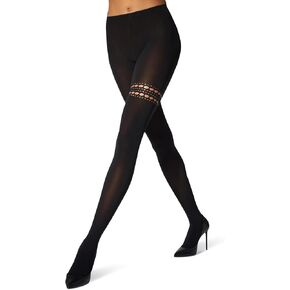 Wolford Punch Tights for Women 50 Den Matte Opaque Sheer Perforated Design Stay-Up Effect Comfort Soft Knitted-In Waistband