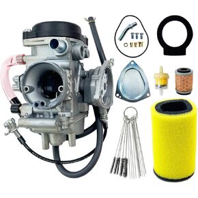 Carburetor Carb Kit for ATV Yamaha 2000-06 Kodiak 400 YFM400 & Big Bear 400, 2004-06 Bruin 350, 2007-11 Grizzly 350 450, 2006-09 Wolverine 350, 2007-10 Wolverine 450 w/Air Fiter Fuel Filter