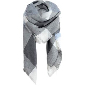 SUNDAY ROSE Women Plaid Blanket Scarf Oversized Tartan Scarves Long Shawl Wraps