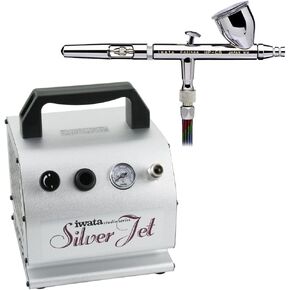 Iwata Eclipse HP-CS Airbrushing System with Silver Jet Air Compressor