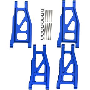 Front Rear Suspension A Arm Upgrades Part for 1/10 Slash 4x4 VXL/Rustler 4x4 VXL/Stampede 4x4 VXL/Hoss 4x4 VXL 4wd,4pcs Aluminum A Arms (More Durable Arm) Hops Up,Blue