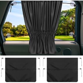 2PCS Sun Shades for Car Side Windows, Suction Cup Car Window Shade, Stretchable Car Privacy Curtains for Sunburn Protection, Universal Car Interior Accessories for Kids Baby Travel Camping Nap