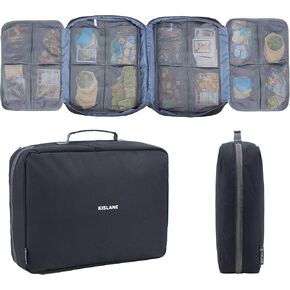 KISLANE Board Game Carrying Case with 18 pockets for Board Games, Pieces, Tokens, Cards and More, Expandable Board Game Storage Solution for Travel, Party, Gathering