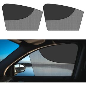 2PCS Car Window Shade for Baby, Double Layer Window Blackout Shade Screen for Car with Magnetic, Full/Half Shade Car Window Coverings for Kids/Pets/Baby Sleeping Sun Protection (Front Window)