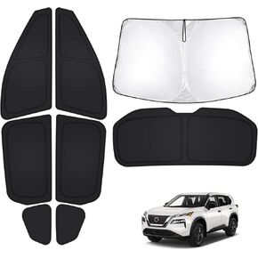 T TGBROS Window Sunshade Custom Fit for 2021-2023 2024 Nissan Rogue Accessories Windshield Rear Side Window Full Set Car Sun Shades Blocks UV Rays Keeps Your Vehicle Cool Foldable 8PCS