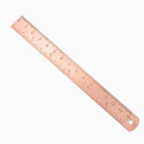 Rose Gold Ruler, Metal Drawing Ruler, Brass Straight Ruler, Unisex Learning Measuring Ruler Bookmark Stationery for School Office Math Geometry Drafting Tools Office School Supplies