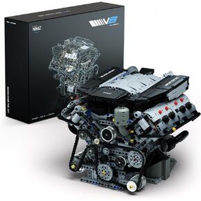 Nifeliz V8 Engine Building Set, Exclusive Advanced Collector's Engine Model, Physical Science Experiment Toy for Adults, Home or Office Décor (2725 PCS, NF10287)