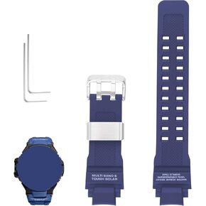 XIW Compatible for 16mm Casio 10493622 GA-1000 GA-1100 GW-A1000 GW-A1100 GW-4000 G-1400 GWA-1000 Resin Watch Band with Steel Buckle Replacement for women Wirstband Strap men wirst Bracelet