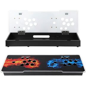 Sturdy DIY Arcade Console Kit - Metal Base and Acrylic Panel, 2 Player Video Game Machine Case, Supports 8 Buttons Each, Compatible with Pandora Kits (Black) in Kuwait