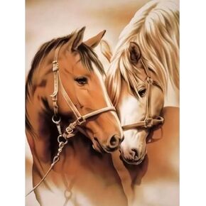 WSLWXSHM Diamond Art Painting Kits for Adults Horse, Round Full Drill Diamond Art Kits, 5D DIY Paint with Diamonds Crafts for Home Wall Decoration Gifts 12×16Inch, Animal
