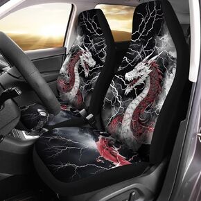 Bulopur Black White Pandas 2 Pieces Car Seat Covers,Universal Fashion Auto Front Seats Protector Car Accessoires Fits for Car,SUV Sedan,Truck
