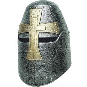 Underwraps Unisex Adult Costume Knight Helmet, Silver, One Size