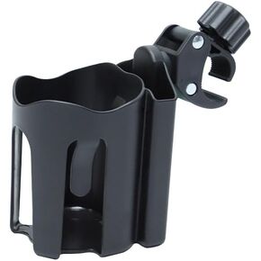 Adjustable Drink Holder with Phone Holder Universal Stroller Cup Holder 360° Rotation 3-in-1 Holder for Wheelchair, Stroller, Bike, Walker, Scooter, Bicycle (Black)