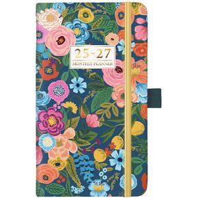 Pocket Calendar 2025-2027 - 3 Year Monthly Planner 2025-2027, Jan. 2025 - Dec. 2027, 6.3" x 3.7", Pocket Planner 2025-2027 with Inner Pocket, Elastic Closure and 61 Notes Pages