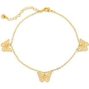 Sonateomber Gold Waterproof Ankle Bracelets for Women, Dainty Cute Adjustable Foot Non tarnish Anklets Summer Beach Jewelry Gifts