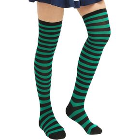 Womens Thigh High Socks Athletic Stripe Cute Colorful Over the Knee High Sock Colorful Long Tube Sock