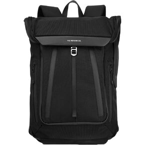 The Frenchie Co. Work/Travel Speed Backpack |Gray| Patented Self-Adjusting Straps |Expandable (22-28L) Laptop Backpack| Anti-Theft Magnetic Closure |16in computer| Ballistic Nylon & Italian Leather