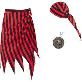 Pirate Costume Women Pirate Skirt Bandana Head Scarf Pirate Accessories for Adult Men Women Pirate Outfit
