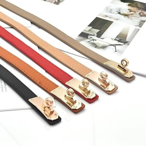 2 Pack Designer Belts for Women H Gold Buckle Adjustable Turn-Lock Buckle Thin Waist Belt in Saudi Arabia