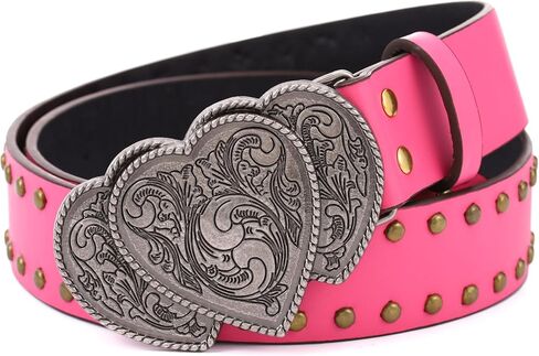 Leather Belts Ladies Vintage Western Waist Belt Jeans Belt Cowgirl Floral Engraved Tooled Leather Belt for Women in Saudi Arabia