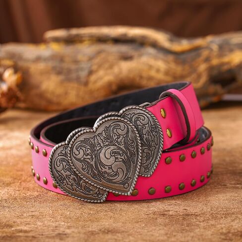 Leather Belts Ladies Vintage Western Waist Belt Jeans Belt Cowgirl Floral Engraved Tooled Leather Belt for Women in Saudi Arabia