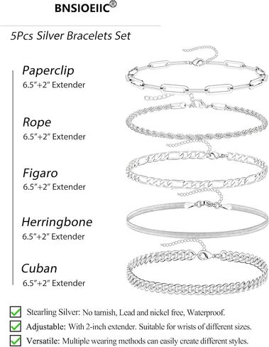 Gold Bracelets for Women Waterproof, 14K Real Gold Jewelry Sets for Women Trendy Thin Dainty Stackable Cuban Link Paperclip Chain Bracelet Pack Fashion Accessories Gifts for Womens ﻿ in Saudi Arabia