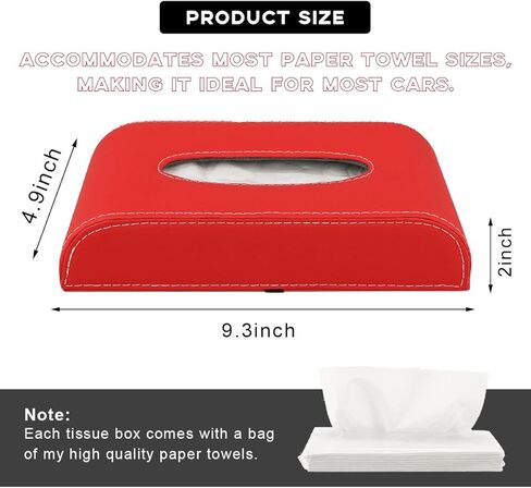 Car Tissue Holder, Leather Sun Visor Napkin Dispenser, Rectangular Paper Carton Mask Holder with Tissue Refill, Universal Car Accessories for Hanging Paper Towel Clip (Black) in Kuwait